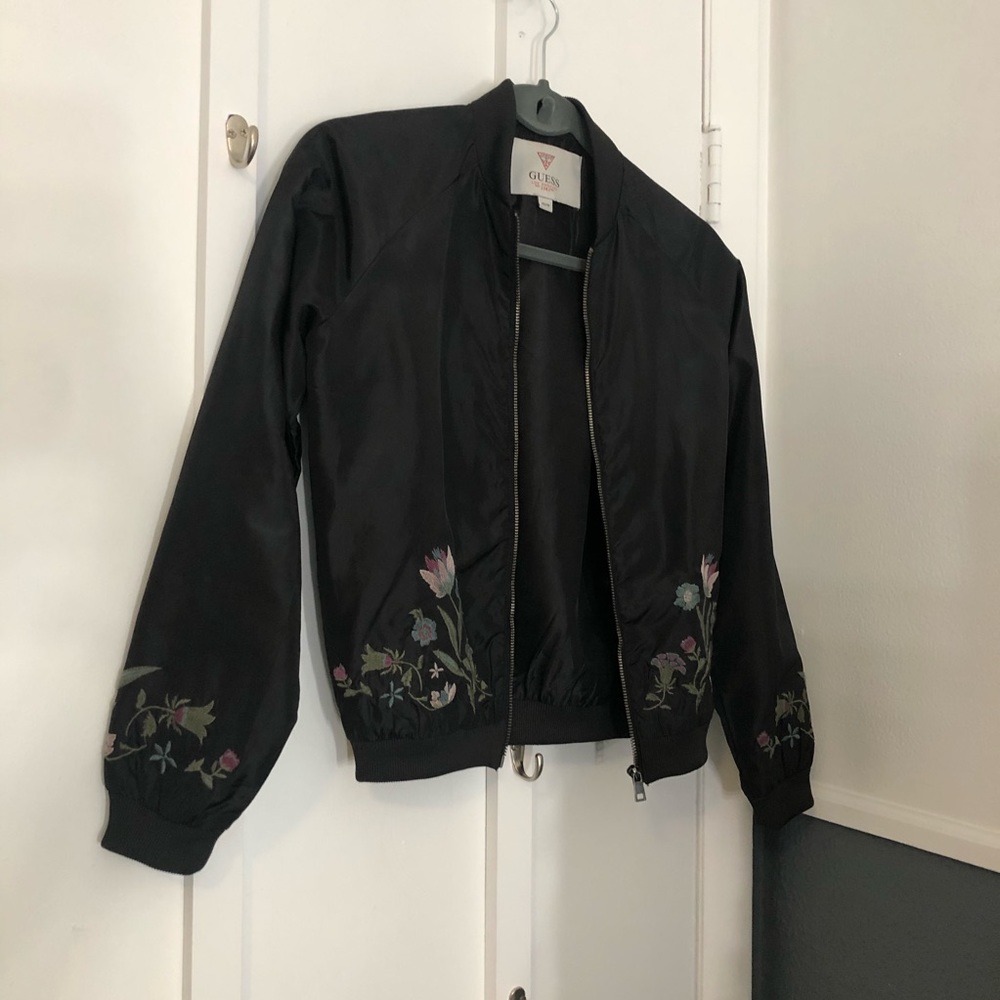Guess Embroidered Bomber Jacket